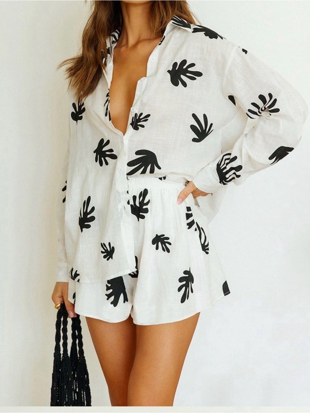 Chill Life Plant Print Shorts Set
